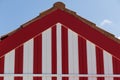 Beach house with red and white stripes Royalty Free Stock Photo