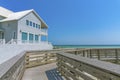 Beach House View From A Boardwalk On A Beach At Destin, Florida