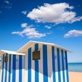 Beach houses in Alicante Denia blue and white stripes