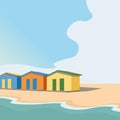 Colored beach houses on the coast