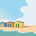 Colored beach houses on the coast Royalty Free Stock Photo