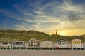 Beach houses at the North Sea Royalty Free Stock Photo