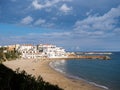 Beach and houses on spanish costa dorada