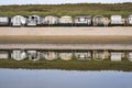 Beach houses at the beach of Egmond aan Zee/NL Royalty Free Stock Photo