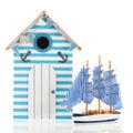 Beach hut and boat Royalty Free Stock Photo