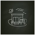 Beach hut chalk icon