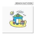 Beach hut color icon
