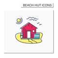 Beach hut color icon