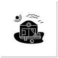 Beach hut glyph icon Royalty Free Stock Photo