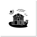 Beach hut glyph icon Royalty Free Stock Photo