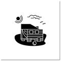 Beach hut glyph icon Royalty Free Stock Photo