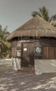 Beach hut with thatched roof Palapa with service Caribbean Mexico