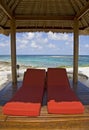 Beach hut on tropical island Royalty Free Stock Photo