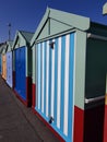 Beach huts along Brighton seafront. Royalty Free Stock Photo