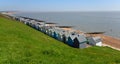 Beach Huts along Felixstowe Seafront Royalty Free Stock Photo