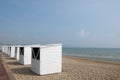 Beach huts along seafront, Weymouth