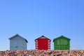 Beach huts and blue sky Royalty Free Stock Photo