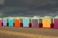 Beach huts on Brighton seafront. England Royalty Free Stock Photo