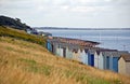 Beach huts by coast