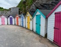 Beach huts with colorful doors Royalty Free Stock Photo