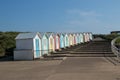 Beach-huts at Crooklets in Bude in Cornwall Royalty Free Stock Photo