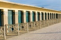Beach huts in Deauville, France Royalty Free Stock Photo