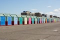 Beach huts on Hove promenade, Brighton, UK Royalty Free Stock Photo