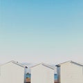 White Beach huts , West Sussex , England Royalty Free Stock Photo