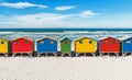 Beach Huts of Muizenberg near Cape Town, South Africa Royalty Free Stock Photo