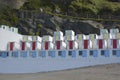 Beach huts in Newquay, Cornwall, England Royalty Free Stock Photo