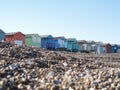 Beach Huts on pebble beach Royalty Free Stock Photo