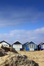 Beach Huts and Rock Royalty Free Stock Photo