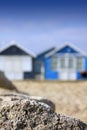 Beach Huts and Rock Royalty Free Stock Photo