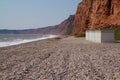 Budleigh Salterton beach huts Devon England