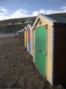 Beach huts saunton sands devon Royalty Free Stock Photo