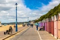 Beach huts in a summer day in Bournemouth, UK