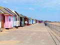 Beach huts, Sutton-on-sea, promenade.