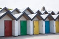 Beach huts in Swanage, Dorset in the UK