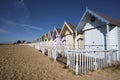 Beach Huts, West Mersea, Essex, England Royalty Free Stock Photo