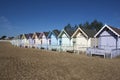 Beach Huts, West Mersea, Essex, England Royalty Free Stock Photo