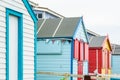 Beach huts in Westward Ho! in Devon, England Royalty Free Stock Photo