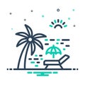 Mix icon for Beach, seaside and chair Royalty Free Stock Photo