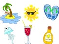 Beach icon set,vector Royalty Free Stock Photo