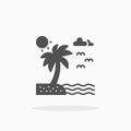 Beach icon. Solid Glyph style Royalty Free Stock Photo