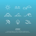 Beach icons design set Royalty Free Stock Photo