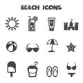 Beach icons Royalty Free Stock Photo