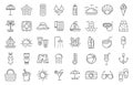 Beach icons set, outline style Royalty Free Stock Photo