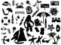Beach icons on white background Royalty Free Stock Photo