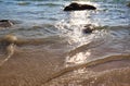 Beach idyll, sand and stones Royalty Free Stock Photo