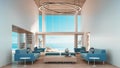 Beach interior sea view hotel and resort - 3D rendering